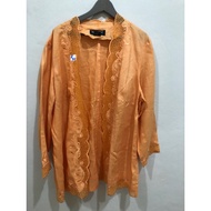 Z313 New Beautiful Orange Linen Coat