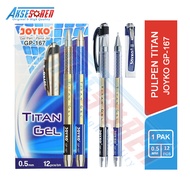 Pulpen Titan Gel Joyko 1 Pack [GP-167/12 Pcs] / Pulpen 1 Pack Joyko / Pulpen Gel 1 Pack / Bolpoin Jo
