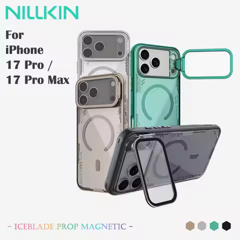 Magnetic Case For iPhone 17 Pro Max, NILLKIN Iceblade, Sustainable Bio-Material, Mirror Cover Stand,