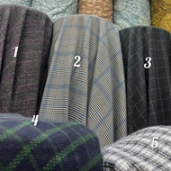 Kain semi wool motif kotak/bahan blezer semi wool motif/kain jas motif