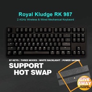 RK987 Hot Swap ! Mechanical Game Keyboard Bluetooth / Wireless 2.4G Dongle / Wired 3-Mode Backlit Ke