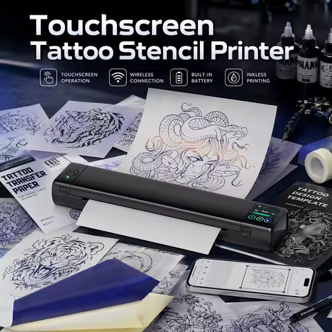 Phomemo M08F Plus Tattoo Stencil Printer, Wireless Bluetooth Thermal Transfer Printer with Touchscre