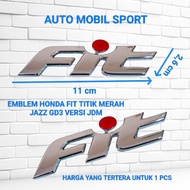 MERAH HONDA FIT RED POINT JAZZ GD3 LOGO EMBLEM JDM VERSION RED DOT CHROME