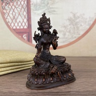 Antique Bronze Distressed Green Tara Buddha Statue Desktop Decoration Nepal Tantric Buddha Statue An