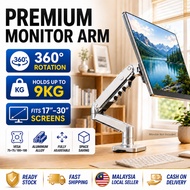Monitor Arm Gas Spring Monitor Stand Single Desk Mount 17-30 inch VESA Bracket for Home Office Gamin