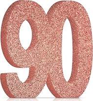 90th Birthday Decorations for Women,90th Anniversary Decorations,Rose Gold Glitter 90th Birthday Par