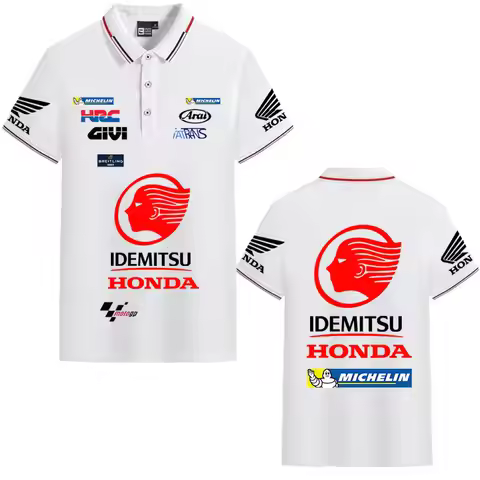 Honda Racing motorcycle collared POLO shirt cycling suit for men and women summer top short-sleeved 