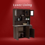 LUXEZ Frey 1.2M tall kitchen cabinet in Walnut colour Full Kitchen Cabinet with Storage Dapur Kabine