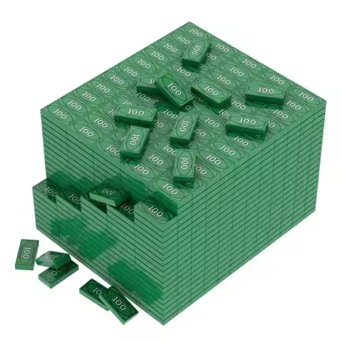 20pcs Millionaire Building Blocks Toys Dollar USD Green Small Pellet Block Accessories Money Funny K