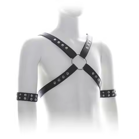 Punk Harness Studs Adjustable Adult Restraints Toys PU Cage Body Chest Belt With Buckle Ring BDSM Sl