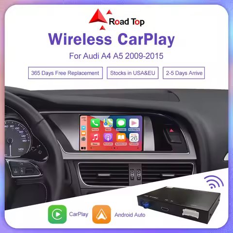 Wireless Carplay for Audi A4 B8 A5 Q5 2009-2015, Support Carplay Android Auto AirPlay Mirroring Rear