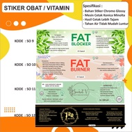 Stiker Label Botol Obat 16×4cm