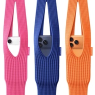 Pocket Knit Phone Bag - Solid Color Mini Crossbody Bag for IOS17 16 15 (Unisex)