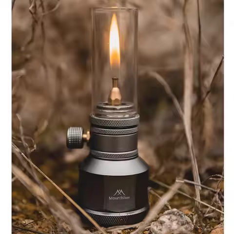 Portable Outdoor Gas Lighting Device, Metal-feel Camping Gas Ambiance Lamp, Candle Lamp, Mini Windpr