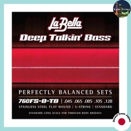 La Bella 760FS Deep Talkin' Bass Flatwound Bass Strings - Through Body - 5-String