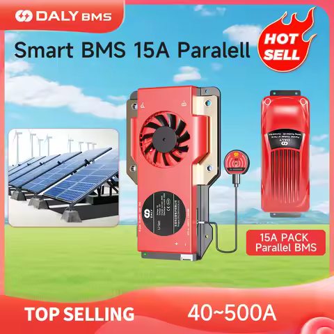 DALY Smart BMS 15A Parallel Lifepo4 4S 12V 100A 8S 24V 16S 48V 30A~500A LI-ION 7S 10S 13S 14S 15S 16