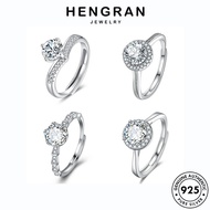 HENGRAHN JEWELRY Ring Cincin Adjustable Original Silver 925 Fashion Women Diamond Perempuan Moissanite M150
