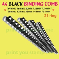 A4 PVC Binding Comb Black