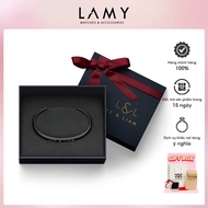 Vòng tay nam nữ Lyz and Liam Classic L&L Cuff Black - Gift Box Hộp quà tặng nơ đỏ & khắc chữ theo yê