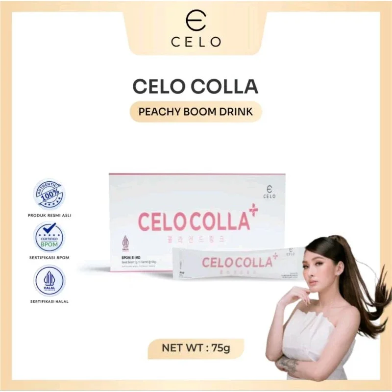 CELO COLLA+ PEACHY BOOM POWDER DRINK CELO BEAUTE Collagen Serbuk Pembesar Payudara