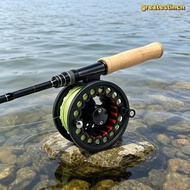 GREAT Fly Reel Combo, Large Arbor Aluminum Fly Fishing Reel, Smooth Backing Leader WF Floating Fly L