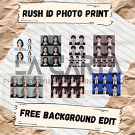 Rush ID Photo Printing High Quality Waterproof Photo, Free background edit