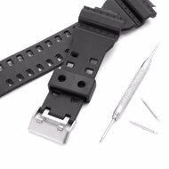 HITAM Casio Gshock Watch Strap GA100 GA110 GA120 GD100 GD110 GD120 Rubber Strap - Black