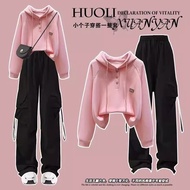 [ReadY Stock] 3-14 Years Old Girls' and children's set 2025 new autumn outfit hooded sweatshirt coll