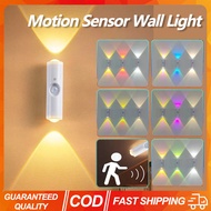 (Local stock) 5PCS Magnetic Motion Sensor Night Light Rechargeable Smart RGB Gradient Wall Lamp for 