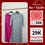 Áo dài gấm thọ dơi dáng suông áo dài nữ cách tân chất gấm tơ mềm mại nhiều màu mặc đi chụp ảnh lễ Tế