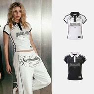 Badblood 90s Vintage Club Jersey Polo T-Shirt - White