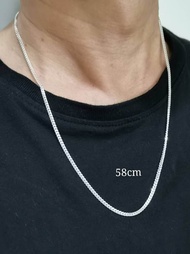 2.5mm Wide 925 Pure Silver DanKau Pi 0.8 Necklace L58cm 65cm70cm.