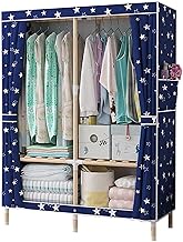 Portable Wardrobe Cloth Wardrobe Fabric Wardrobe,Solid Wood Assembly Open Home Multifunction Compartment Storage Wardrobe Rail 160 * 100 * 45cm Portable Wardrobe (A 160 * 100 * 45cm)