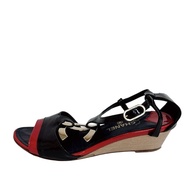 [二手] CHANEL 高跟鞋，Coco Mark 涼鞋，黑色，尺寸 21.0。