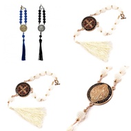 GANTUNGAN Round Bead Benedict Plate Car Chain Spiritual Accessories Benedict Keychain