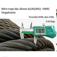 AUZ wire rope 36 mm 6x36 iwrc ungalv bersertikat