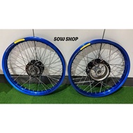 ALLOY RIM TAKASAGO EXCEL ORIGINAL 100% COMPLATED SET PNP RXZ DEPAN BELAKANG SET (HUB SYS /SPOKE RCB 
