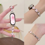 Suitable for Xiaomi9/10Metal bracelet watch strap with small heart-shaped charms in Chanel style89pr