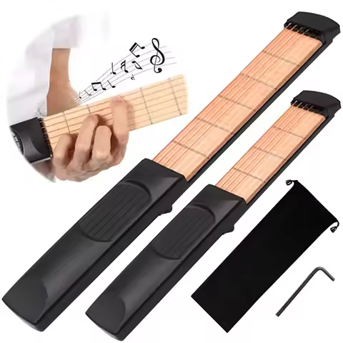 6 String 4/6 Fret Pocket Guitar Practice Neck Portable Guitar Chord Practice Tool Guitar Chord Train