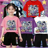 [COD] Summer New Style Girls Short-Sleeved Suit Children Cartoon Printed T-Shirt 2026 New Style, 67 