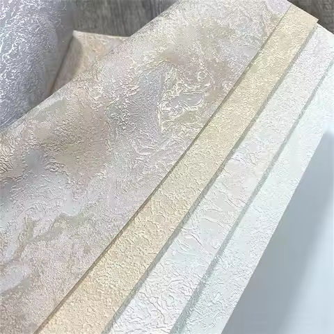 Non-adhesive Shimmer Heavyweight PVC Marble Wall Paper Metallic Deep Embossed Texture Wallpaper