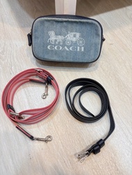 ✨Coach Jes可替換腰帶丹寧牛仔側背包 多用包 腰包