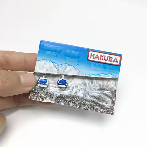 Japan Hakuba Mountain Ski Resort Scenery 3D Resin Fridge Magnet - Japan Souvenirs Cute Refrigerator 