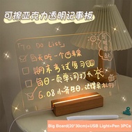 Desktop Transparent Acrylic Writing Board Memo Board Message Board USB Light Board Cute Desktop Deco