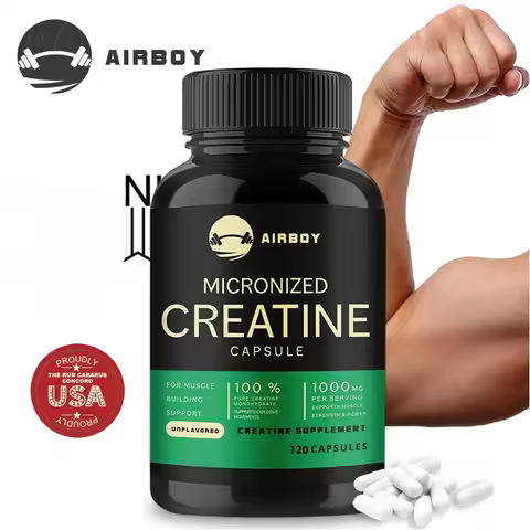 Creatine Monohydrate Capsules - Strength, Muscle, Performance Supplement for Men and Women, Non-GMO 