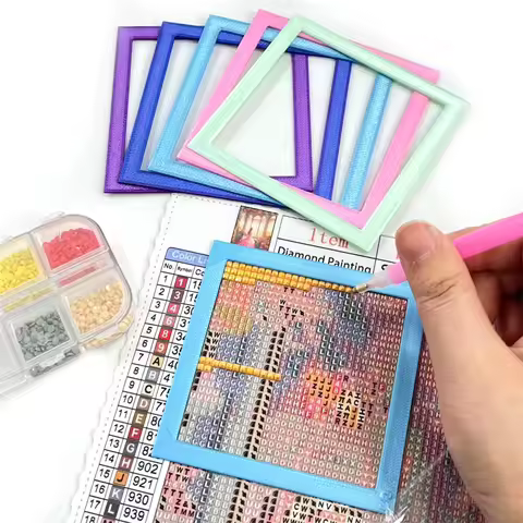 2Pcs Diamond Art Square Auxiliary Frame 3D Printing Diamond Painting Positioning Ruler Alignment Fra