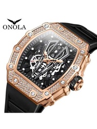 Onola 新款時尚手錶男士手腕男士夜光運動防水商務石英鑽石手錶