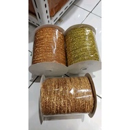 WHOLESALE 10 YARD & 25 YARD - 1 CM (3⁄8") GOLD GLITTER VELVET RIBBON