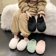 Flat bottomed cotton slippers for home warmth women's shoes