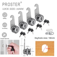 Proster 4Pcs 16/20/25/30mm Cam Lock Door Barrel Drawer Cabinet Mail Box Shoes Box Locker Cupboard 2 Key